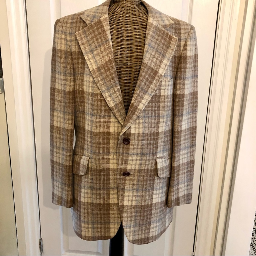 Givenchy Brown and Cream Plaid Jacket